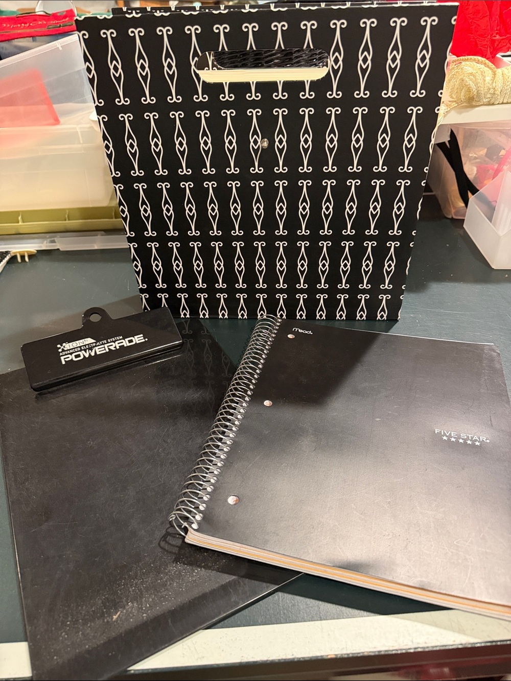 Five Star Black Spiral Notebooks Duo File Folder Case Clipboard